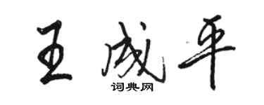 骆恒光王成平行书个性签名怎么写