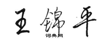 骆恒光王锦平行书个性签名怎么写