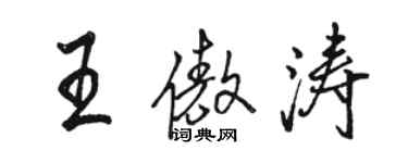 骆恒光王傲涛行书个性签名怎么写