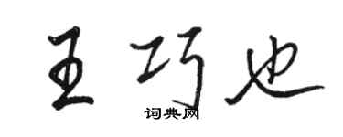 骆恒光王巧也行书个性签名怎么写