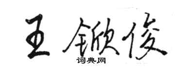 骆恒光王锨俊行书个性签名怎么写