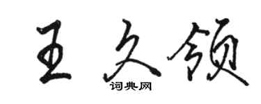 骆恒光王久领行书个性签名怎么写