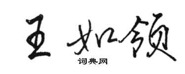 骆恒光王如领行书个性签名怎么写