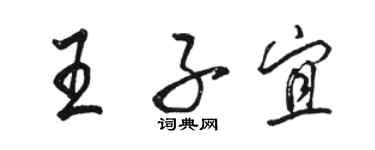 骆恒光王子宜行书个性签名怎么写