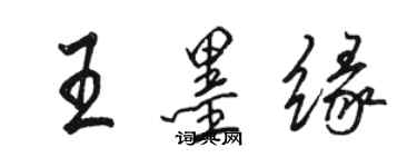 骆恒光王墨缘行书个性签名怎么写