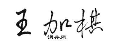 骆恒光王加棋行书个性签名怎么写