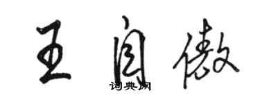 骆恒光王自傲行书个性签名怎么写