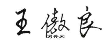 骆恒光王傲良行书个性签名怎么写