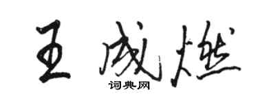 骆恒光王成燃行书个性签名怎么写