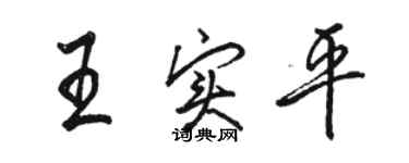 骆恒光王实平行书个性签名怎么写