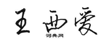骆恒光王西爱行书个性签名怎么写