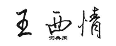 骆恒光王西情行书个性签名怎么写