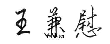 骆恒光王兼慰行书个性签名怎么写