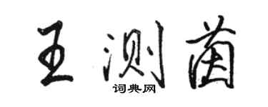 骆恒光王测茵行书个性签名怎么写