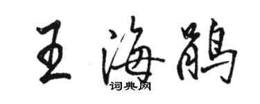 骆恒光王海鹃行书个性签名怎么写
