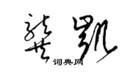 梁锦英龚凯草书个性签名怎么写