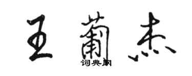 骆恒光王葡杰行书个性签名怎么写