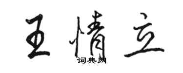 骆恒光王情立行书个性签名怎么写