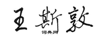 骆恒光王斯敦行书个性签名怎么写