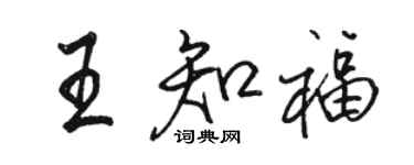 骆恒光王知福行书个性签名怎么写