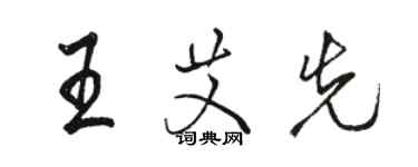 骆恒光王艾先行书个性签名怎么写