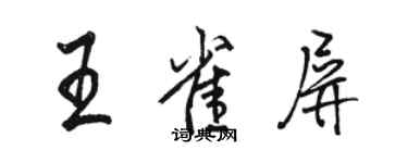 骆恒光王雀屏行书个性签名怎么写