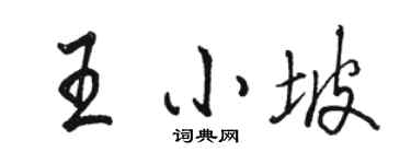 骆恒光王小坡行书个性签名怎么写