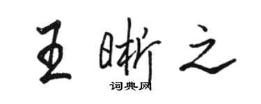骆恒光王晰之行书个性签名怎么写