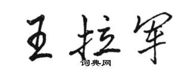 骆恒光王拉军行书个性签名怎么写