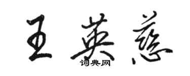 骆恒光王英慈行书个性签名怎么写