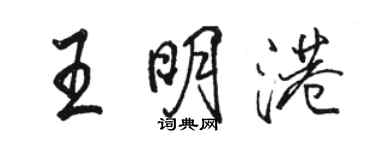 骆恒光王明港行书个性签名怎么写