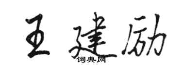骆恒光王建励行书个性签名怎么写