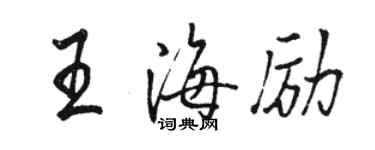 骆恒光王海励行书个性签名怎么写