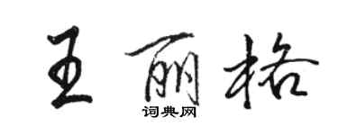骆恒光王丽格行书个性签名怎么写