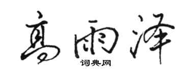 骆恒光高雨泽行书个性签名怎么写