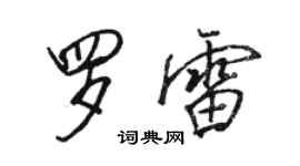 骆恒光罗雷行书个性签名怎么写