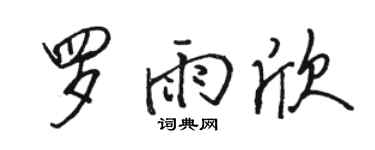 骆恒光罗雨欣行书个性签名怎么写