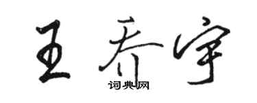 骆恒光王乔宇行书个性签名怎么写
