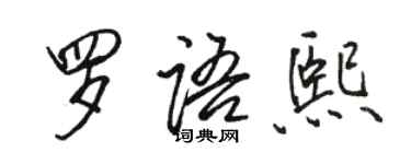 骆恒光罗语熙行书个性签名怎么写