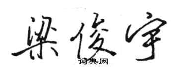 骆恒光梁俊宇行书个性签名怎么写
