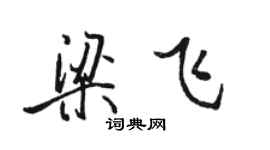 骆恒光梁飞行书个性签名怎么写