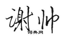 骆恒光谢帅行书个性签名怎么写