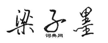 骆恒光梁子墨行书个性签名怎么写