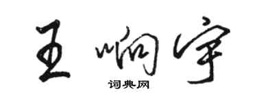 骆恒光王响宇行书个性签名怎么写