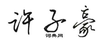 骆恒光许子豪行书个性签名怎么写