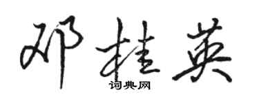 骆恒光邓桂英行书个性签名怎么写