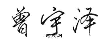 骆恒光曾宇泽行书个性签名怎么写