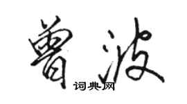 骆恒光曾波行书个性签名怎么写