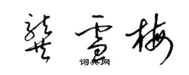 梁锦英龚雪梅草书个性签名怎么写