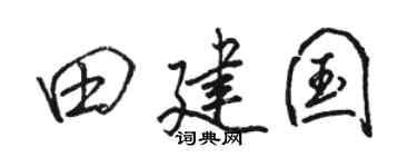 骆恒光田建国行书个性签名怎么写